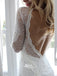 Vintage Lace Long Sleeve Backless Sexy Charming Beach Wedding Dresses, WGB006