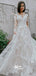 Sexy Long Sleeves Lace Tulle Appliques A-line Wedding Party Dresses With Trailing, WGB012