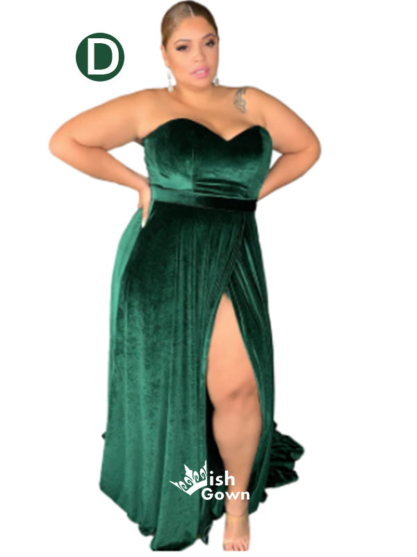 Dark Green Mismatched Sweetheart Satin Velvet Mermaid Bridesmaid Dresses, WGM046