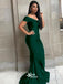 Emerald Mermaid Off Shoulder Floor length Wedding Guest Bridesmaid Dresses, WGM112