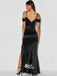 Chic Simple Off Shoulder Spaghetti Strap Side Split Evening Party Long Prom Dresses, WGP068