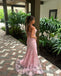 Sparkly Pink Sweetheart Mermaid Side Slit Long Prom Dress Ideas, Evening Party Dresses,WGP1863