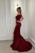 Sexy Burgundy Off-Shoulder Mermaid Long Prom Dress Ideas, Evening Party Dresses, WGP2036