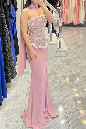 Elegant Pink Sweetheart Mermaid Long Prom Dress Ideas, Evening Party Dresses, WGP1989