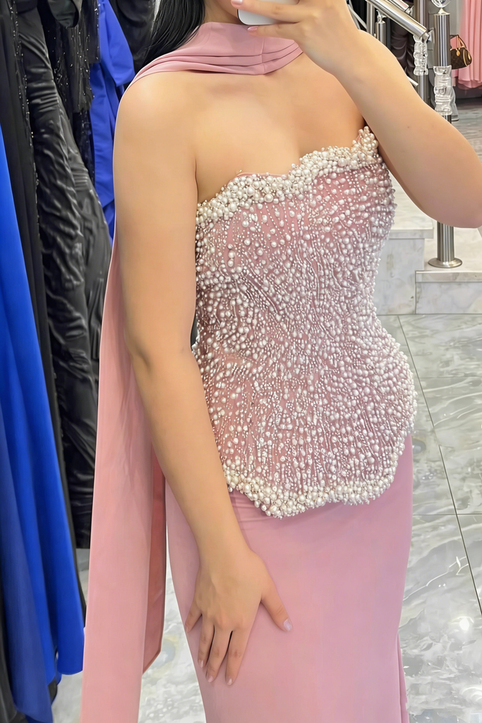 Elegant Pink Sweetheart Mermaid Long Prom Dress Ideas, Evening Party Dresses, WGP1989