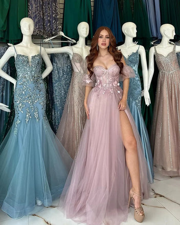 Sexy Pink Off-Shoulder Sleeveless Lace A-Line Long Prom Dress Ideas, Evening Party Dresses , WGP1571