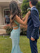 Elegant Teal Spaghetti Strap Mermaid Long Prom Dress Ideas, Evening Party Dresses,WGP1675