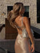 Sexy Champange Spaghetti Strap Mermaid Long Prom Dress Ideas, Evening Party Dresses,WGP1762