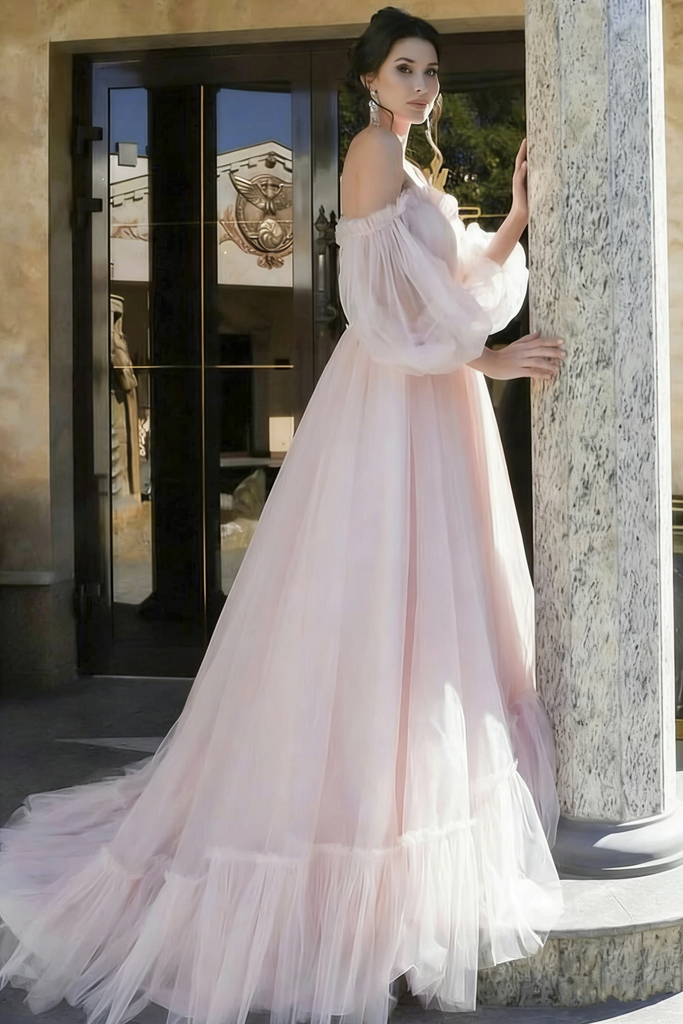 Elegant Pink Sweetheart A Line Long Prom Dress Ideas, Evening Party Dresses, WGP2037