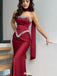 Elegant Burgundy Sweetheart Mermaid Long Prom Dress Ideas, Evening Party Dresses,WGP1962