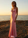 Pretty Pink Satin Maxi Mermaid Prom Dress with Tie-Front Cutout,WGP2128