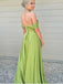 Elegant Green Off Sholder Sweetheart A-Line Side Slit Party Prom Dresses,Evening Dress Online, WGP824