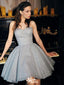 Elegant Gray Strapless Ball Gown Popular Cheap Short Homecoming Dresses, EPT317