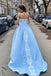 Elegant A-Line Sweetheart  Spaghetti Strraps Applique Cheap Maxi Long Party Prom Gowns,Evening Dresses,WGP437