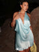 Casual Halter A-line Short Mini Homecoming Dress,EPT643