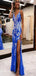 Elegant Mermaid V-Neck Spaghetti Straps Off Shoulder Appliques Long Formal Prom Dresses,Evening Gowns,WGP330