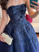 Elegant Navy Blue Sweetheart A-Line Long Prom Dress Ideas, Evening Party Dresses, WGP1988