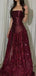 Elegant Red Sweetheart A-Line Long Prom Dress Ideas, Evening Party Dresses,WGP1911