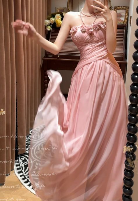 Floral Pink Sweetheart A-Line Long Prom Dress Ideas, Evening Party Dresses,WGP1961