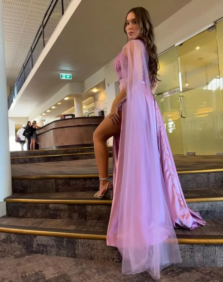 Unique Lavender One-Shoulder Mermaid Long Prom Dress Ideas, Evening Party Dresses, WGP2027