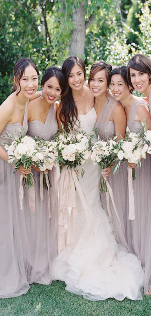 Elegant Sweetheart One Shoulder A-Line&nbsp;Sleeveless Wedding Guest Bridesmaid Dresses,WGM405