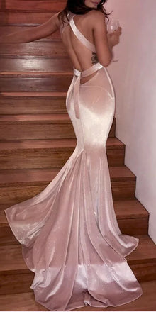 Sexy Pink V-Neck Mermaid Long Prom Dress Ideas, Evening Party Dresses,WGP1950