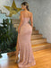 Sparkly Pink Sweetheart Mermaid Side Slit Long Prom Dress Ideas, Evening Party Dresses, WGP2031