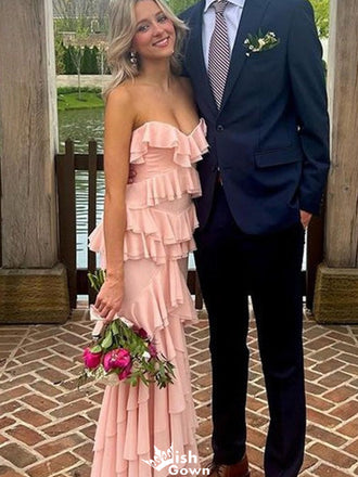 Elegant Strapless Sweetheart Sheath Long Prom Dress Ideas, Evening Party Dresses,WGP1240