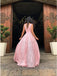 Elegant Pink V-Neck Side Slit Long Prom Dress Ideas, Evening Party Dresses,WGP1926