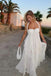 Elegant White Halter Strap A-Line Long Prom Dress Ideas, Evening Party Dresses,WGP1882