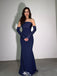 Sexy Navy Sweetheart Mermaid Long Prom Dress Ideas, Evening Party Dresses,WGP1853