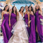 Elegant Mismatched Purple Sleeveless A-Line Long Bridesmaid Dresses Online,WGM441