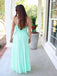 Elegant Mint Green A-Line Halter Cheap Maxi Long Party Prom Gowns,Evening Dresses,WGP441