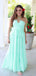 Elegant Mint Green A-Line Halter Cheap Maxi Long Party Prom Gowns,Evening Dresses,WGP441