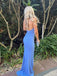 Sexy Mermaid Halter V Neck Side Slit Cheap Maxi Long Party Prom Gowns,Evening Dresses,WGP424