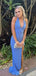 Sexy Mermaid Halter V Neck Side Slit Cheap Maxi Long Party Prom Gowns,Evening Dresses,WGP424