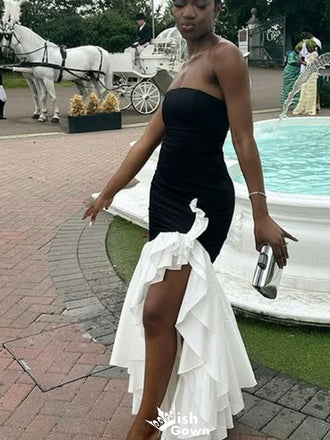 Formal Straight Across Strapless Mermaid Long Prom Dress Ideas, Evening Party Dresses,WGP1286