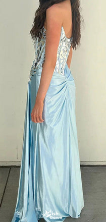 Elegant Straight Across Off-shoulder Sheath Long Prom Dress Ideas, Evening Party Dresses,WGP1296