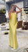 Elegant Yellow Strapless Sheath Long Party Dress Prom Dresses,WGP993