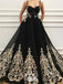 Elegant Black A-Line Spaghetti Strap Popular Long Evening Dresses, Formal Dresses, Birthday Party, WGP587