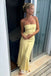 Gorgeous Light Yellow Strapless Sheath Long Party Dress Prom Dresses,WGP996