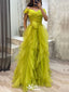 Gorgeous Off Shoulder Tulle Side Slit A-line Long Party Dress Prom Dresses,WGP1001