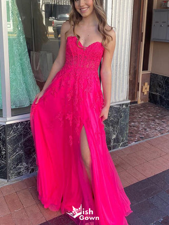 Gorgeous Strapless Sweetheart A-line Unique Long Prom Dress Ideas, Evening Party Dresses,WGP1340
