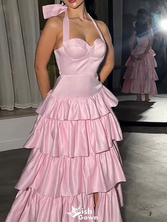 Elegant Sweetheart Halter A-line Long Prom Dress Ideas, Evening Party Dresses,WGP1353