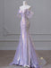 Sparkly Purple Off-Shoulder Mermaid Long Prom Dress Ideas, Evening Party Dresses,WGP1892