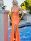 Bold Burnt Orange Strapless Prom Dress with Unique Sheer Cutout Bodice,WGP2105
