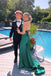 Sexy Green Plunging Bow Mermaid Long Party Dress Prom Dresses ,WGP1020