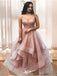 Elegant A-Line V-Neck Spaghetti Straps Ruffles Long Formal Prom Dresses,Evening Gowns,WGP335