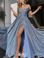 Sparkly A-Line Sweetheart Off Shoulder Side Slit Beading Long Formal Prom Dresses,Evening Gowns,WGP333