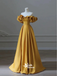 Sexy Yellow Strapless A-line Party Prom Dresses,Evening Dress Online with Ruffles, WGP874